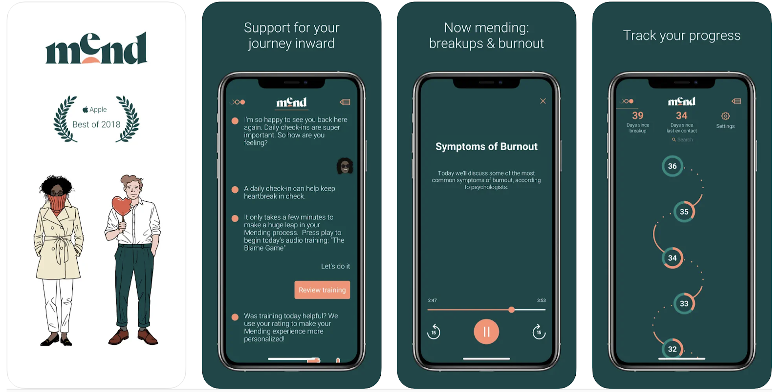 Mend app interface