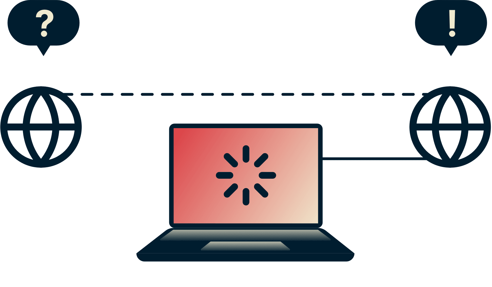 Hvad er peering? Diagram, der viser to internetudbydere, som begrænser hastigheden for en bærbar computer, der streamer video.