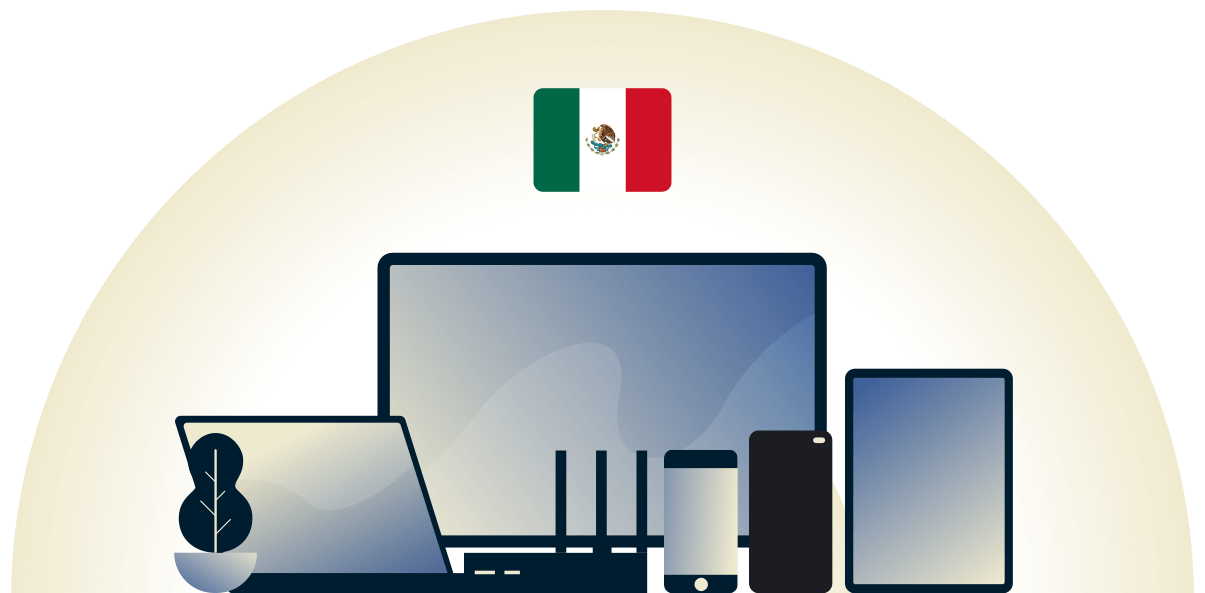 VPN pour le Mexique protégeant une variété de dispositifs.